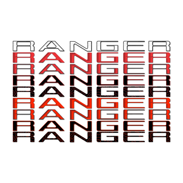 Ford Ranger Vinyl Inlay Tailgate Letters | All Patterns | 2024 - Present