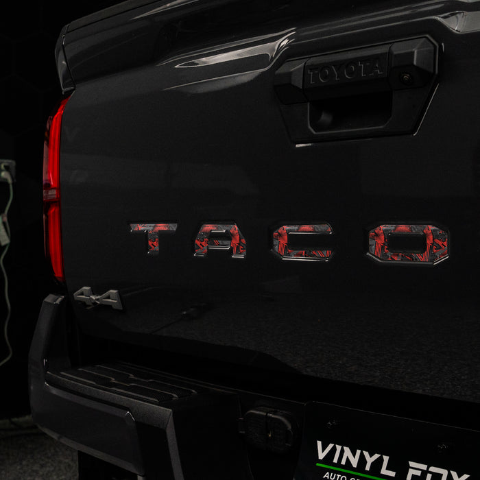 Toyota Tacoma Vinyl Inlay Tailgate Letters | Camo Patterns | '24 - Present