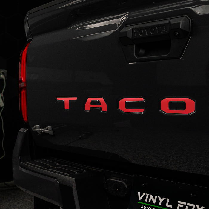 Toyota Tacoma Vinyl Inlay Tailgate Letters | Solid Colors | '24 - Present